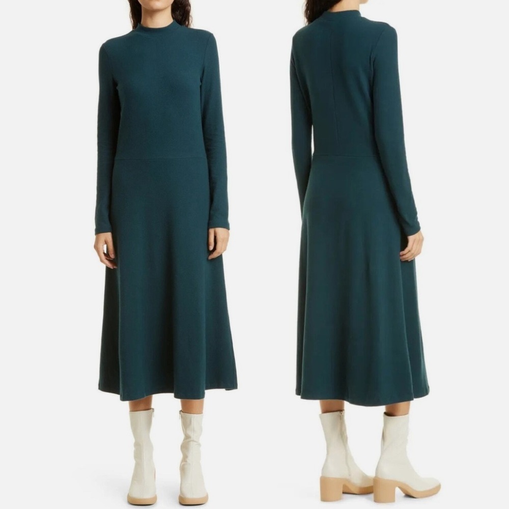 VINCE Mock Neck Long Sleeve A-Line Dress Size Large